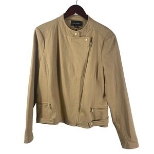 Metaphor Textured Tan Moto Biker‎ Jacket Women's Zipper Neutral Size XL